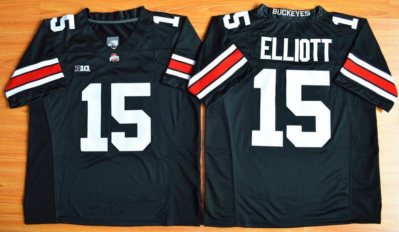 Men's Ohio State Buckeyes #15 Ezekiel Elliott Black College Stitched Jersey