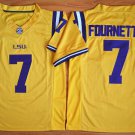 Men's LSU Tigers Leonard Fournette #7 Yellow Colleges Stitched Jersey