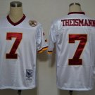 Men's Washington Redskins #7 Theismann Throwback White Stitched Jersey
