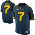 Men's West Virginia Mountaineers #7 Will Grier college Blue Stitched Jersey