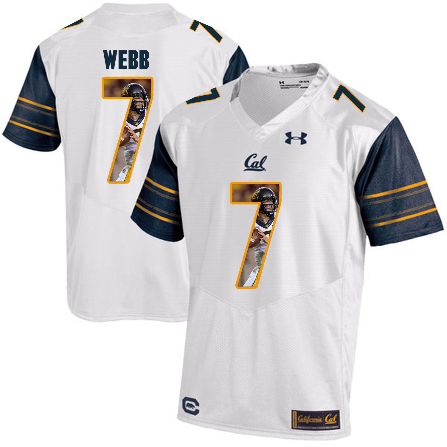 NCAA California Golden Bears #7 Davis Webb college White Stitched Jersey