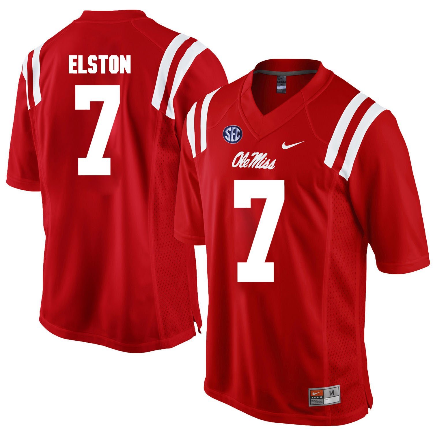 NCAA Ole Miss Rebels #7 Trae Elston college Red Stitched Jersey