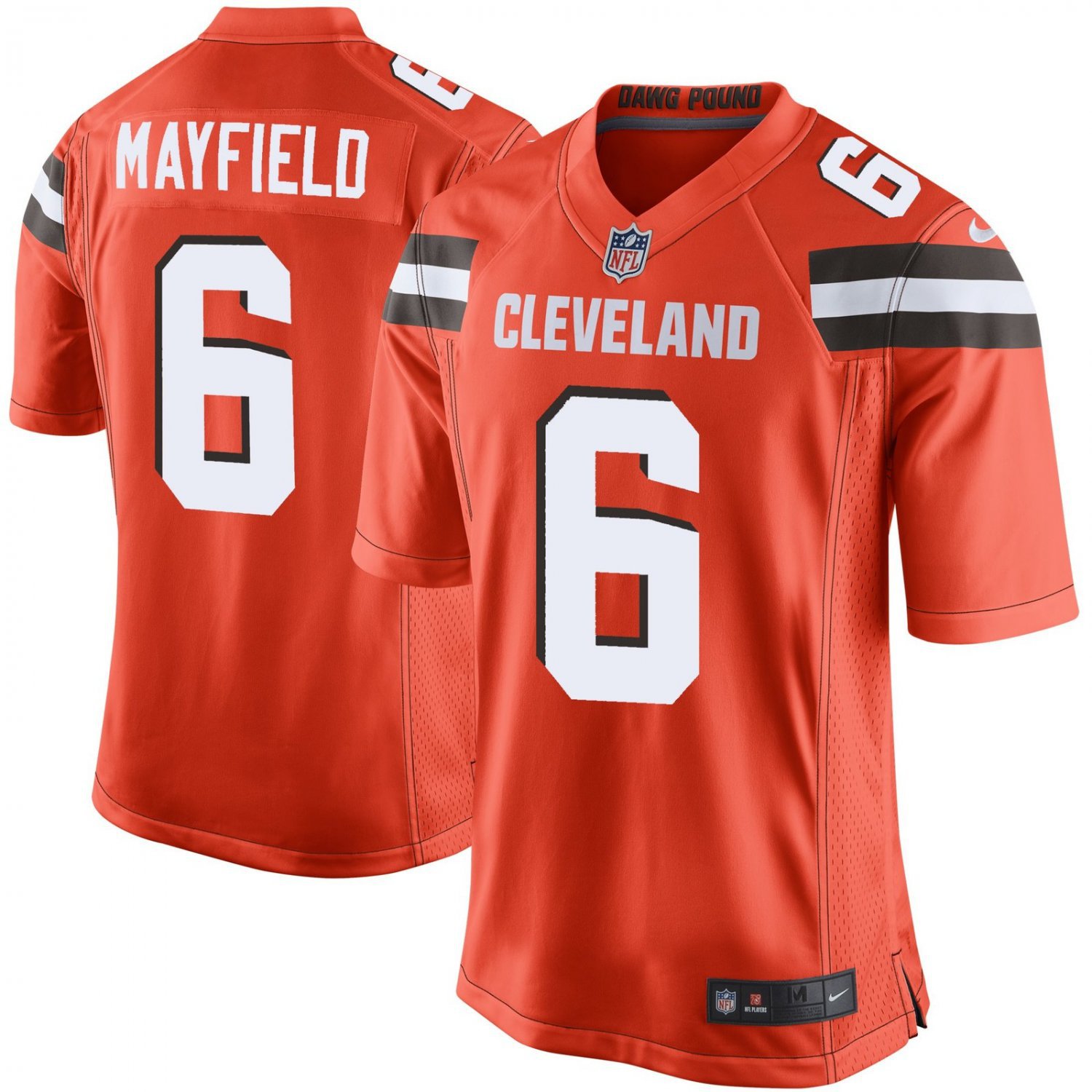 Men's Cleveland Browns #6 Baker Mayfield Orange Game Stitched Jersey