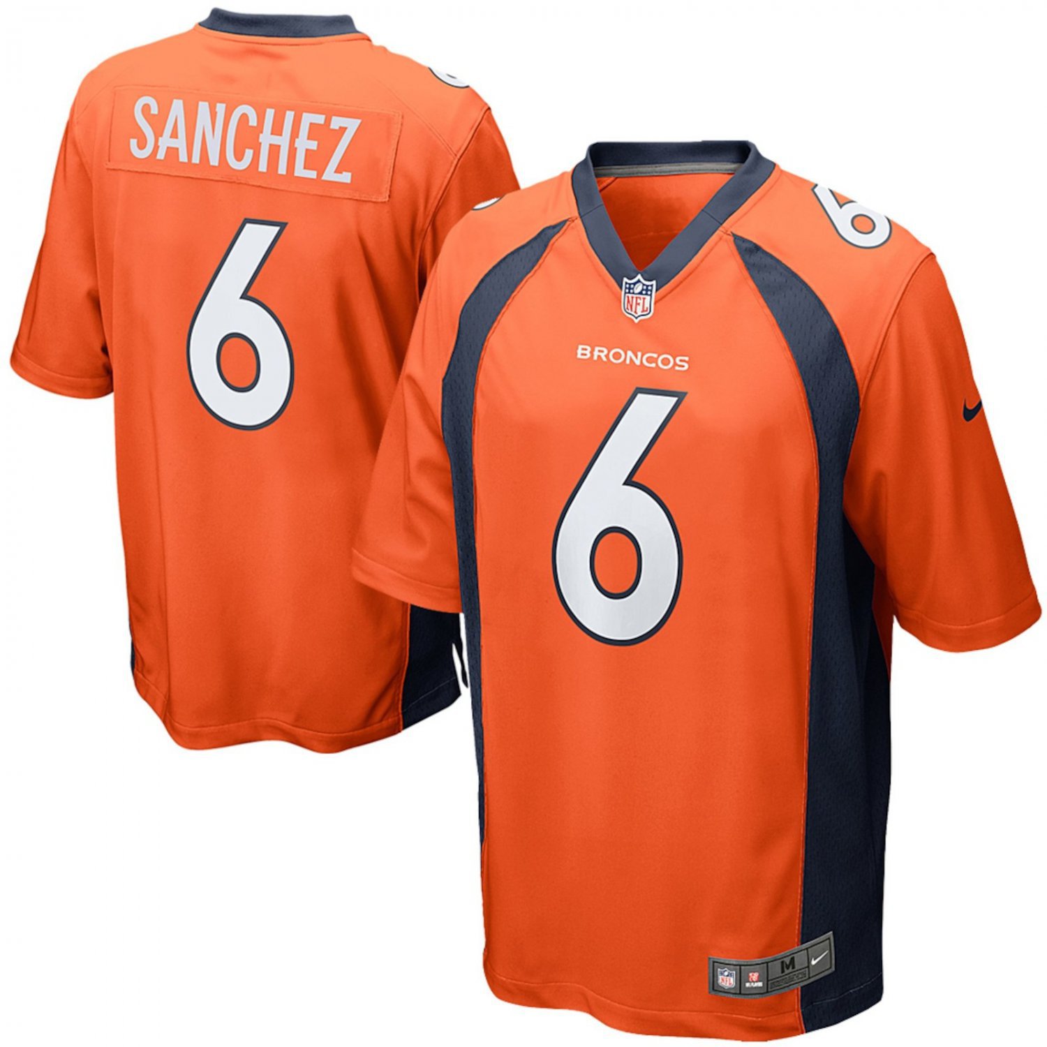 Men's Denver Broncos #6 Mark Sanchez Orange Game Stitched Jersey