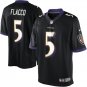Men's Baltimore Ravens #5 Joe Flacco black game Stitched Jersey