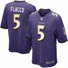 Men's Baltimore Ravens #5 Joe Flacco Purple Stitched Jersey