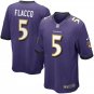 Men's Baltimore Ravens #5 Joe Flacco Purple Stitched Jersey