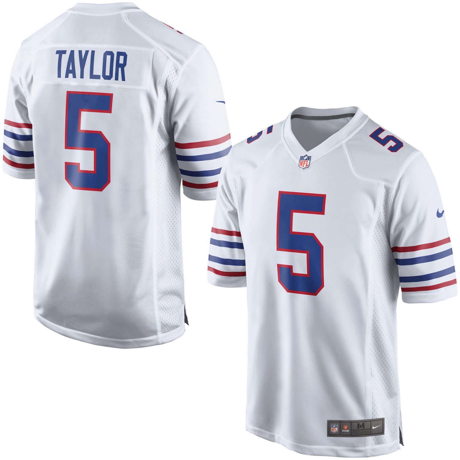Men's Buffalo Bills #5 Tyrod Taylor White 2018 Stitched Jersey