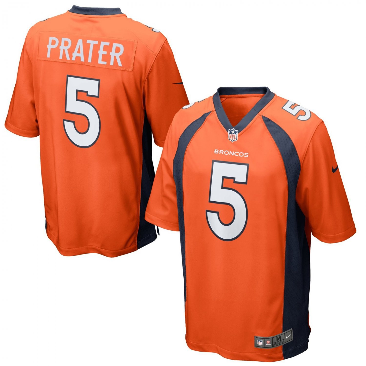 Men's Denver Broncos #5 Matt Prater Orange Game Stitched Jersey