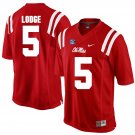 NCAA Ole Miss Rebels #5 DaMarkus Lodge college Red Stitched Jersey