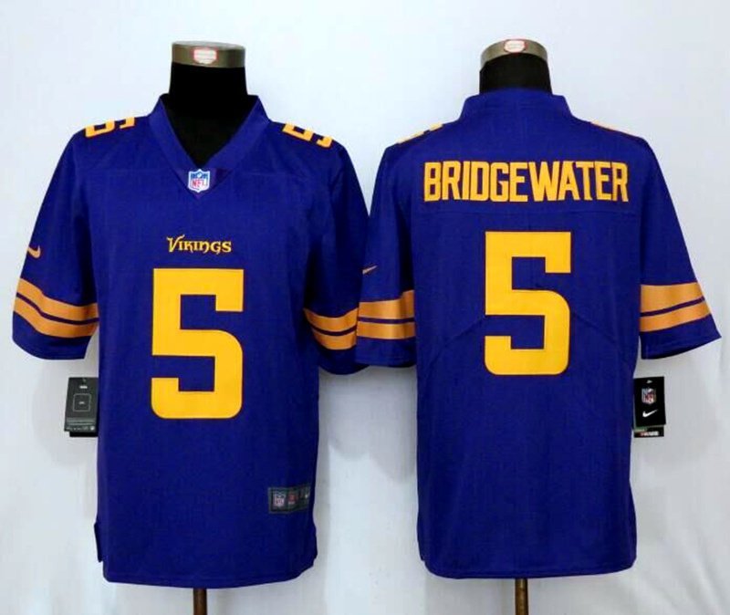 Vikings #5 Teddy Bridgewater rush Stitched Jersey
