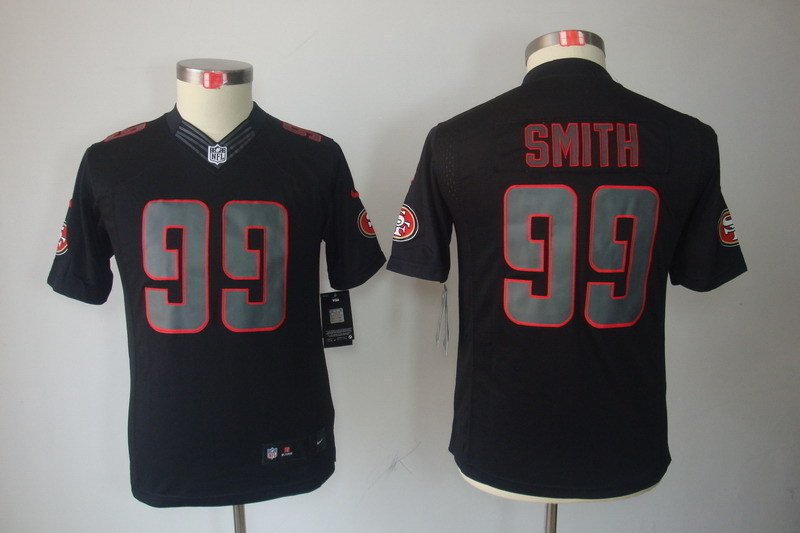 Youth Kids San Francisco 49ers #99 Aldon Smith Black Stitched Jersey
