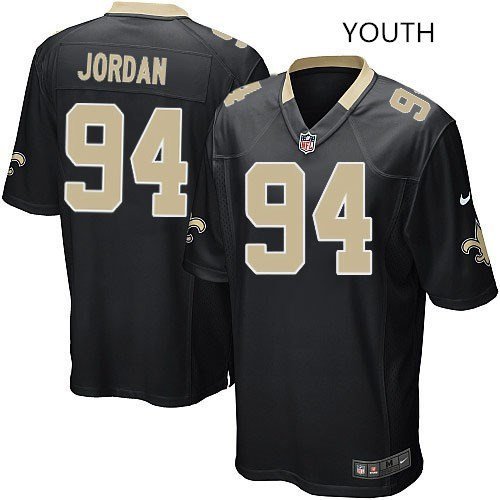 Youth kids Saints #94 Cameron Jordan black Stitched Jersey