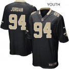 Youth kids Saints #94 Cameron Jordan black Stitched Jersey