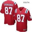 Youth kids Patriots #87 Rob Gronkowski red Stitched Jersey