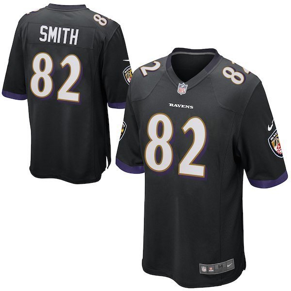 Youth Baltimore Ravens #82 Torrey Smith Black Game Stitched Jersey