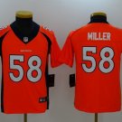 Youth Danver Broncos #58 Von Miller orange kids Stitched Jersey