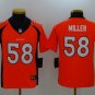 Youth Danver Broncos #58 Von Miller orange kids Stitched Jersey