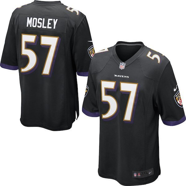 Youth Baltimore Ravens #57 C.J. Mosley Black Game Stitched Jersey