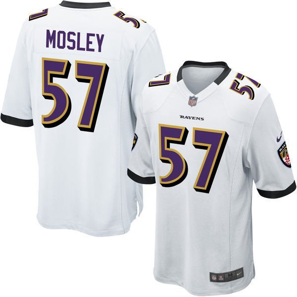 Youth Baltimore Ravens #57 C.J. Mosley White Game Stitched Jersey