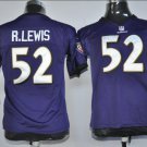 Youth kids Ravens #52 Ray Lewis purple Stitched Jersey