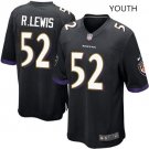 Youth kids Ravens #52 Ray Lewis black Stitched Jersey
