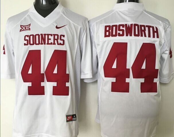 Youth Oklahoma Sooners 44 Brian Bosworth White College Stitched Jersey