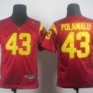 Youth USC Trojans 43 Troy Polamalu Red College Stitched Jersey