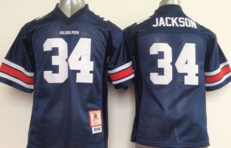 Youth Auburn Tigers 34 Bo Jackson Navy Blue College Stitched Jersey