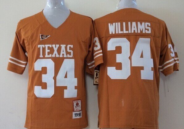 Youth Texas Longhorns 34 Ricky Williams Orange College Stitched Jersey