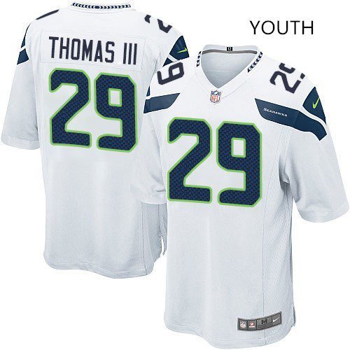 Youth kids Seattle Seahawks #29 Earl Thomas white Stitched Jersey