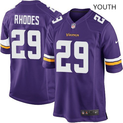 Youth Vikings #29 Xavier Rhodes purple Stitched Jersey