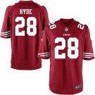 New 2018 Youth San Francisco 49ers #28 Carlos Hyde Red Stitched Jersey