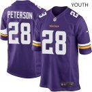 Youth Vikings #28 Adrian Peterson purple Stitched Jersey