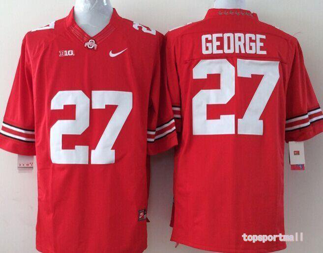 Youth Ohio State Buckeyes 27 Eddie George Red College Stitched Jersey