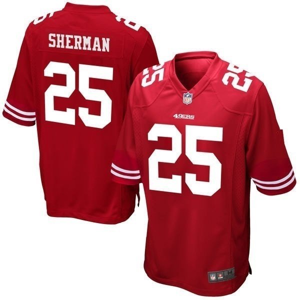 Youth San Francisco 49ers #25 Richard Sherman Red Stitched Jersey