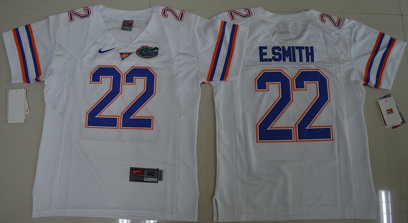 Youth Florida Gators 22 E.Smith White College Stitched Jersey