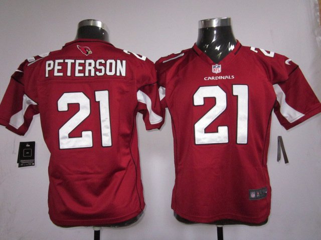 Youth kids Cardinals #21 Patrick Peterson Red Stitched Stitched Jersey