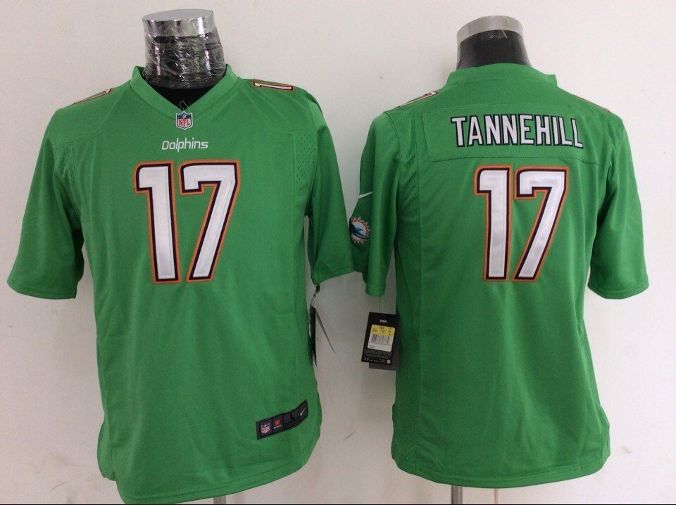 Youth kdis Miami Dolphins #17 Ryan Tannehill green Stitched Jersey
