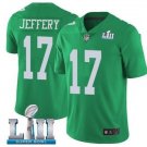 Youth Boy Eagles 17 Alshon Jeffery Green Super Bowl LII Game Stitched Jersey