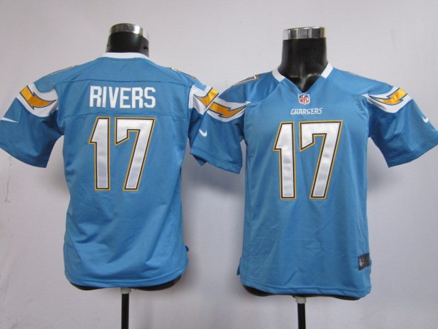 Youth Charges #17 Philip Rivers kids Stitched Jersey