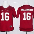 Youth Alabama Crimson Tide 16 Natl Champions Red College Stitched Jersey