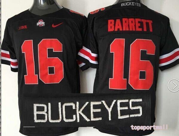 Youth Ohio State Buckeyes 16 J.T. Barrett College Black Stitched Jersey