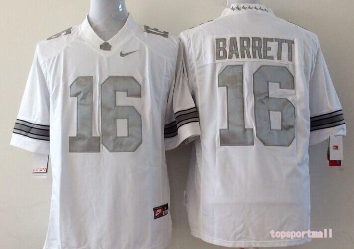 Youth Ohio State Buckeyes 16 J.T. Barrett College White Stitched Jersey
