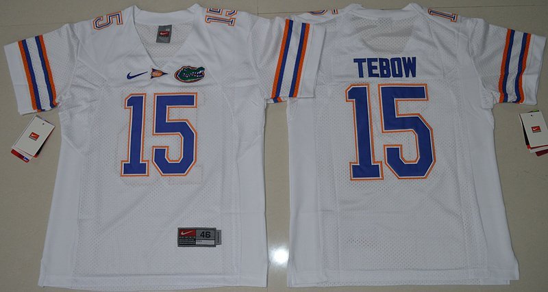 Youth Florida Gators 15 Tim Tebow White College Stitched Jersey