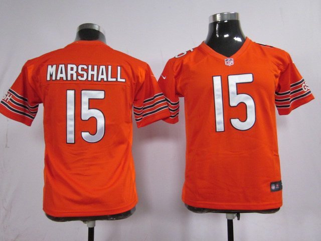 Youth Bears #15 Brandon Marshall orange kids Stitched Jersey