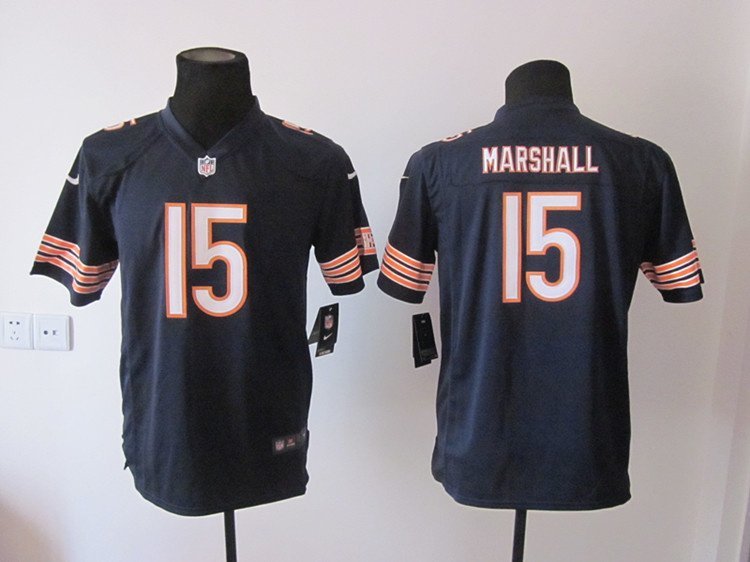 Youth Bears #15 Brandon Marshall kids Stitched Jersey