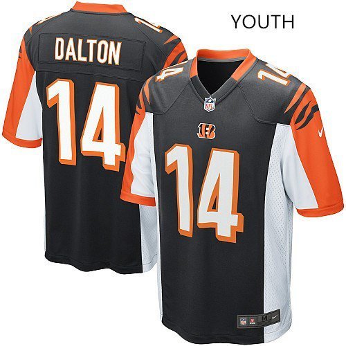Youth kids Bengals #14 Andy Dalton black Stitched Jersey
