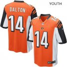 Youth kids Bengals #14 Andy Dalton orange Stitched Jersey