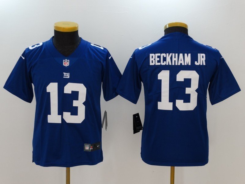 Youth kids Giants #13 Odell Beckham Jr blue Stitched Jersey